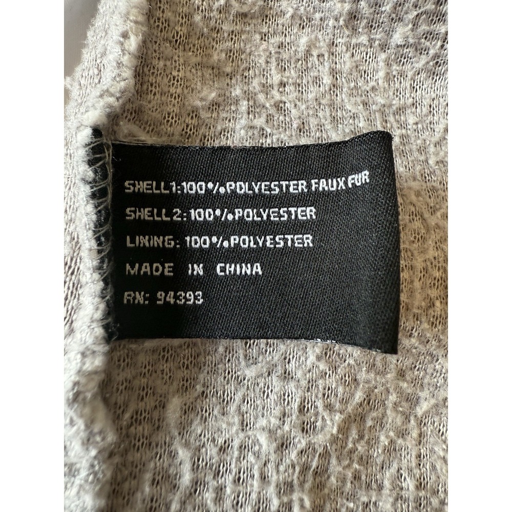 Altar'd State Sherpa Fleece Quarter-Zip Hoodie Gray Mixed Media Women's Large - Picture 12 of 13